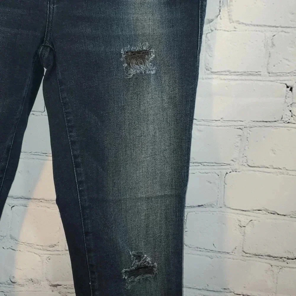 MAVI Blue Jeans ADRIANA Ankle Mid Rise Super Skinny Distressed Raw Hem Size 27 - Picture 4 of 16